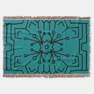 Couverture hexagone deco turquoise