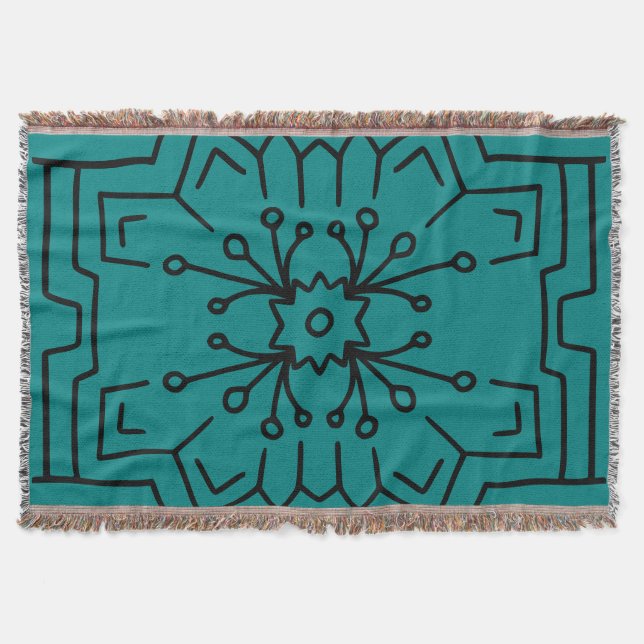 Couverture hexagone deco turquoise (Devant)