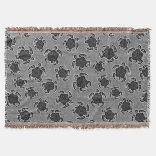 Couverture Hibiscus d'Uhane Honu Tortue hawaïenne Batik
