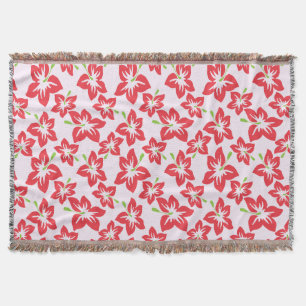 Couverture Hibiscus Rouge, Fleurs Rouges, Motif De Fleurs
