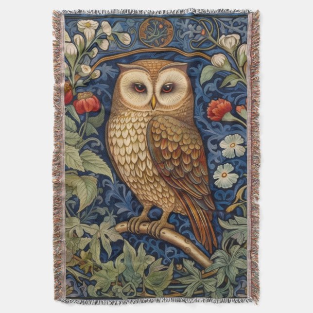 Couverture Hibou dans le jardin style William Morris (devant Vertical)