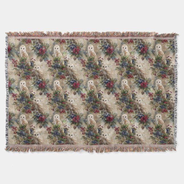Couverture Hibou Floral Enchantant (Devant)