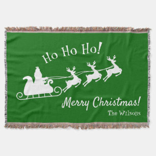 Couverture Ho Ho Ho Joyeux Noël avec Père Noël, Vert