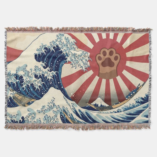 Couverture HOKUSAI "The Great Wave" & Rising Sun Flag & Cat (Devant)
