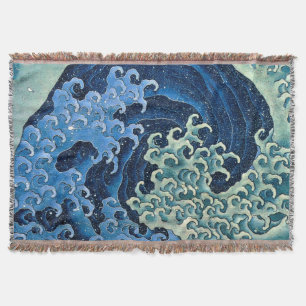 Couverture Hokusai Vague féminine Océan Vintage