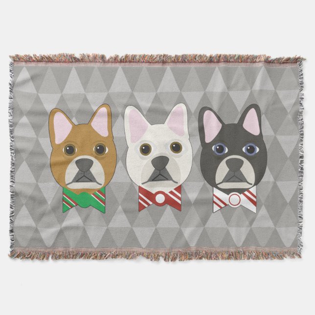 Couverture Holiday Pups Gray Diamond (Devant)