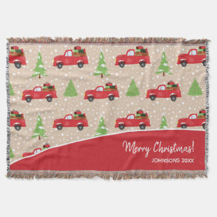 Couverture Holiday Tree with Vintage Camion Merry Christmas