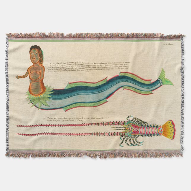 Couverture Homard de sirène sur mesure Marine Décor côtier (Devant)