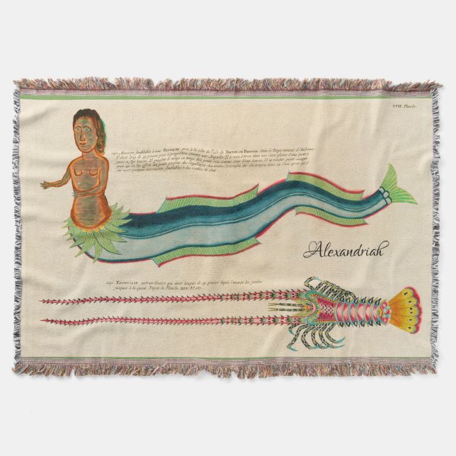 Couverture Homard de sirène sur mesure Marine Décor côtier (Devant)