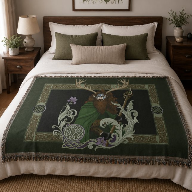 Couverture Homme aux bois celtiques verts  (Créateur téléchargé)