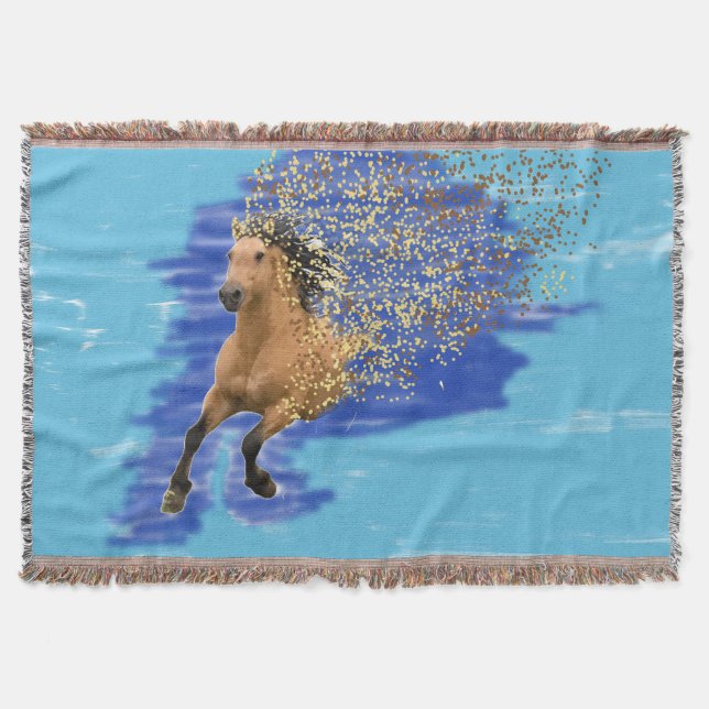 Couverture Horse in Motion Abstract Digital Art Throw Blanket (Devant)