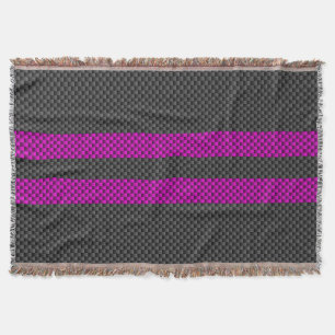Couverture Hot Fuchsia Pink Racing Stripes Carbon Fiber Style