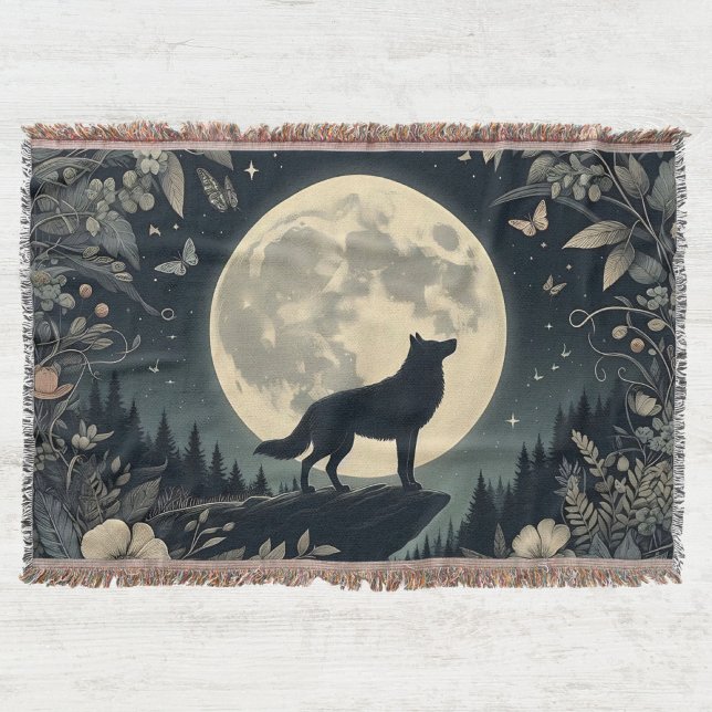 Couverture Howling Wolf Tassel Jeter Blanket (Créateur téléchargé)