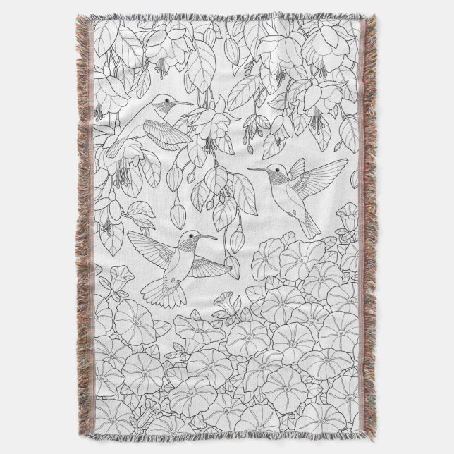 Couverture Hummingbirds and Flowers Adult Coloring Page (devant Vertical)