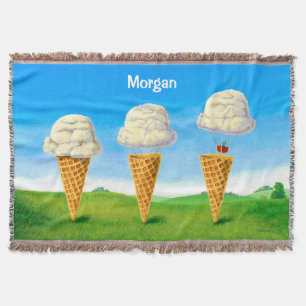 Couverture Ice Cream Cone - Hot Air Balloon Whimsical Art