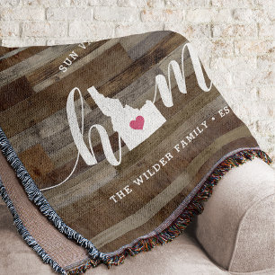 Couverture Idaho Maison d'origine Personnalisé Aspect Bois Ru