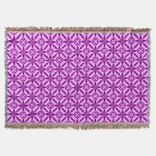 Couverture Ikat Star Motif - Violet et orchidée (Devant)