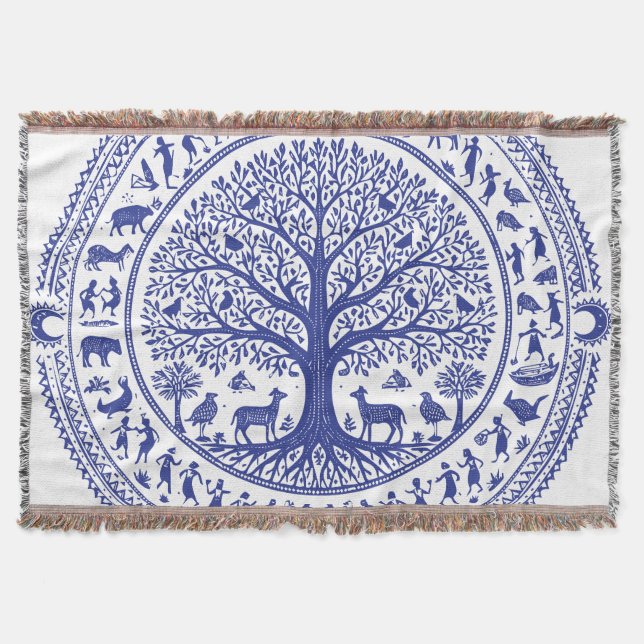 Couverture Illustration d'art tribal indien Warli | Minimalis (Devant)