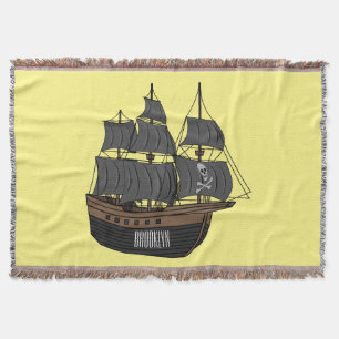 Couverture Illustration de bateau pirate de dessin animé 