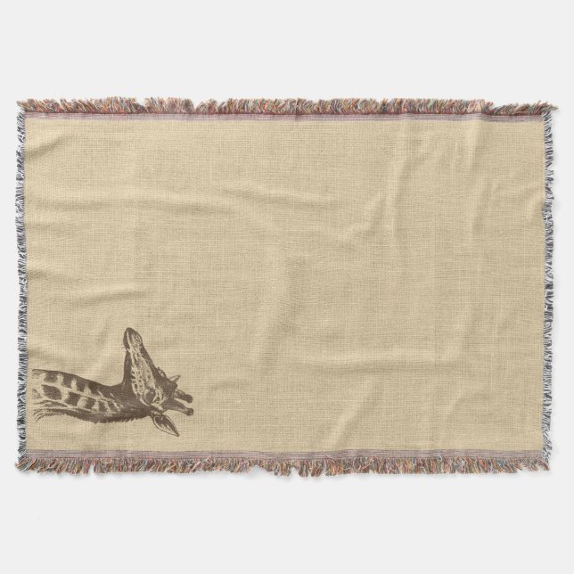 Couverture Illustration de la girafe vintage sur Burlap (Devant)