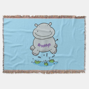 Couverture Illustration de saut en hippo mignon
