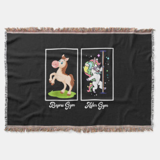 Couverture Illustration drôle Unicorne Avant Après Gym