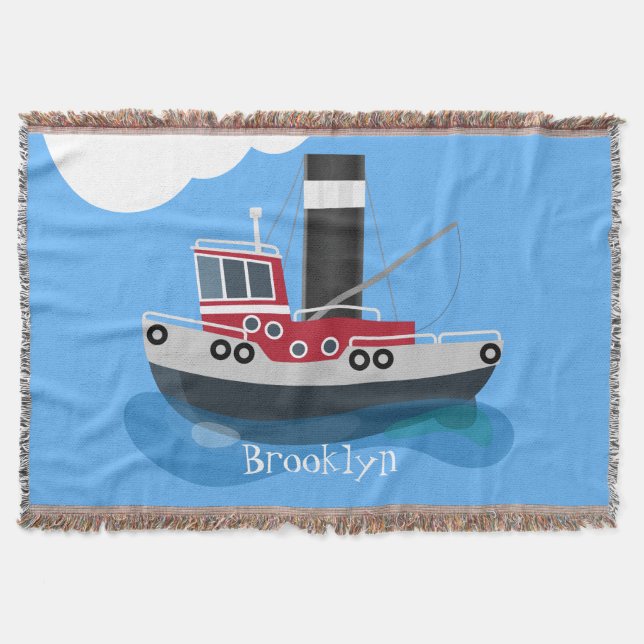 Couverture Illustration d'un bateau à chalutier mignon (Devant)