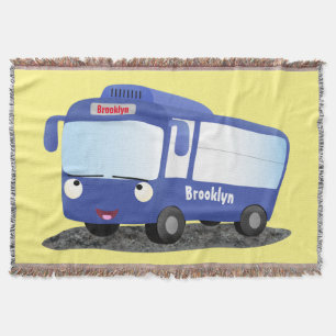 Couverture Illustration d'un bus moderne bleu mignon