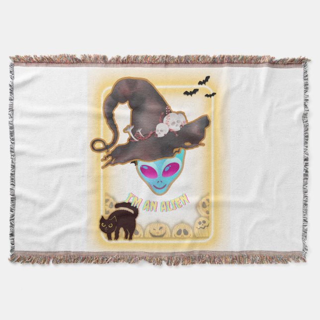 Couverture "I'M AN ALIEN" Halloween Throw Blanket (Devant)