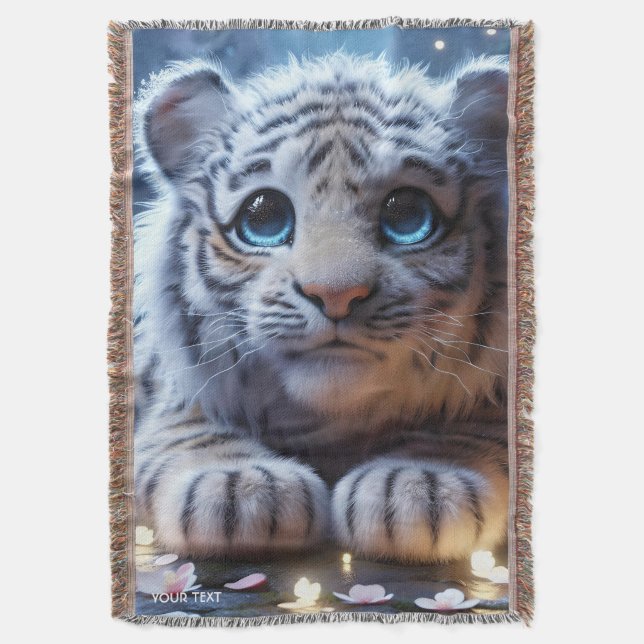 Couverture Imaginaire Bébé blanc Tigre mou (devant Vertical)