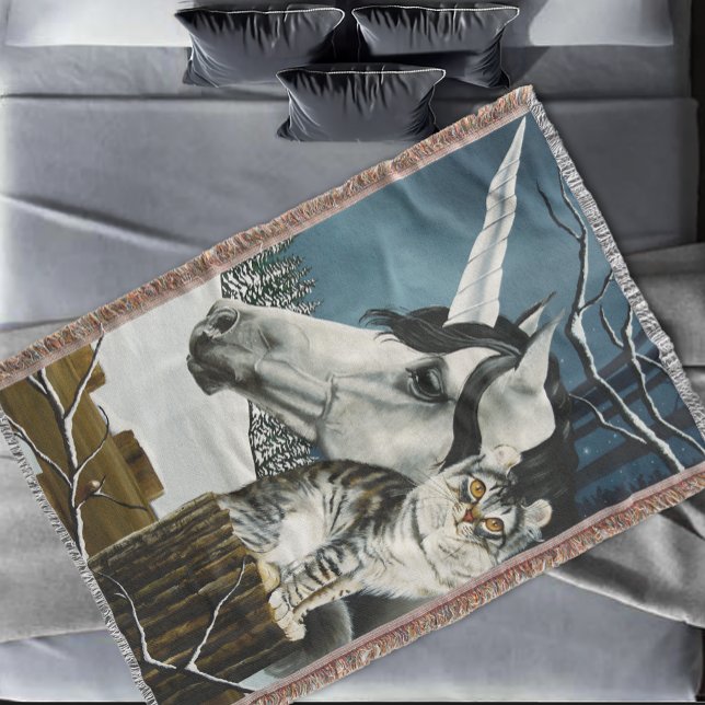 Couverture Imaginaire blanc Unicorn Tabby cat (Créateur téléchargé)