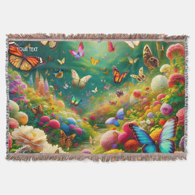 Couverture Imaginaire Fleurs Forestières Mignonnes Papillons (Devant)
