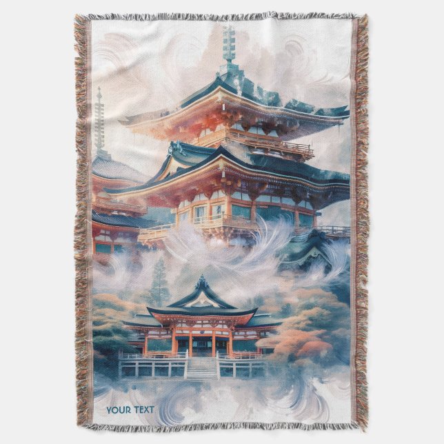 Couverture Imaginaire mignon Temple japonais Aquarelle (devant Vertical)