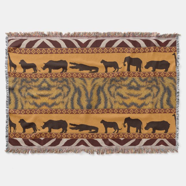 Couverture Impression d'animal de motif de tigre tribal afric (Devant)