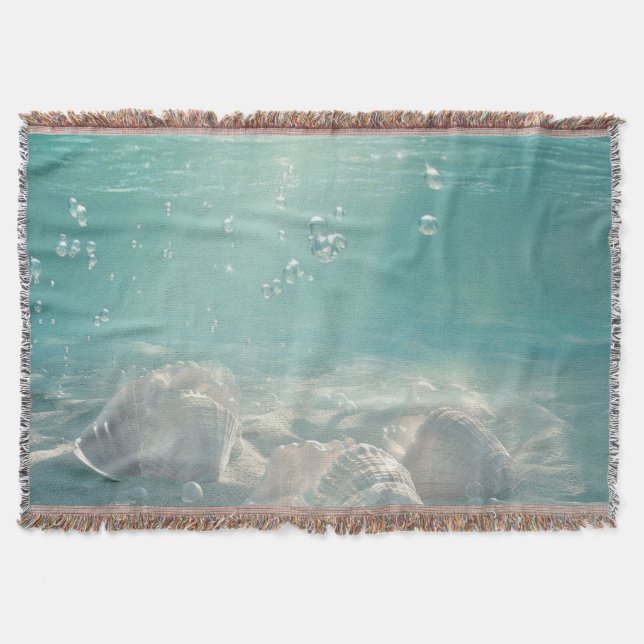 Couverture Impression d'art de coquillage vert Seafoam Premiu (Devant)