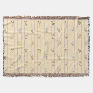 Couverture Impression de bloc Cottagecore Fleurs de campagne