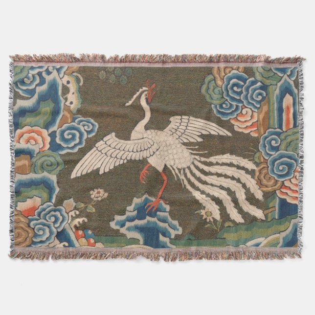 Couverture Impression de broderie en soie blanche antique chi (Devant)