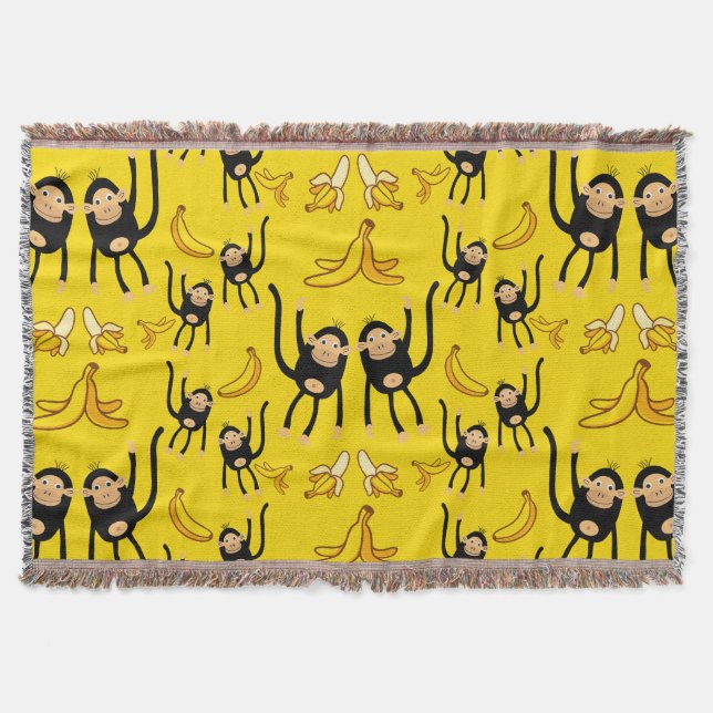 Couverture Impression De Singe Et De Banane (Devant)