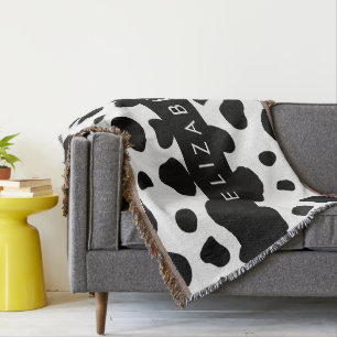 Couverture Impression De Vache, Spots De Vache, Noir Et Blanc