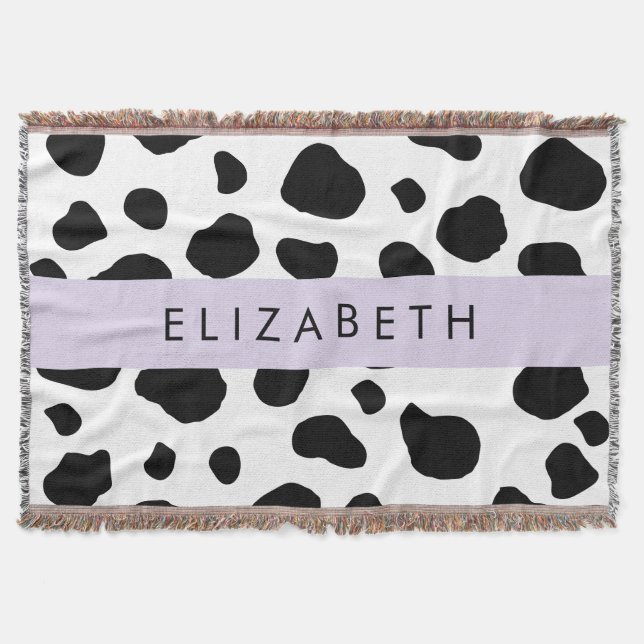 Couverture Impression De Vache, Spots De Vache, Noir Et Blanc (Devant)