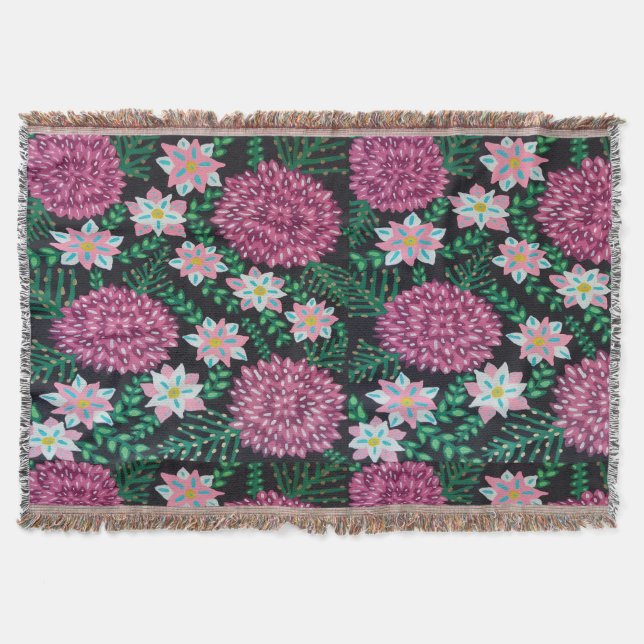 Couverture Impression florale rose (Devant)
