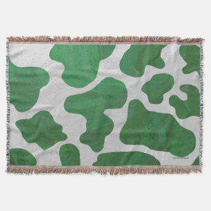 Couverture Impression verte et blanche de vache