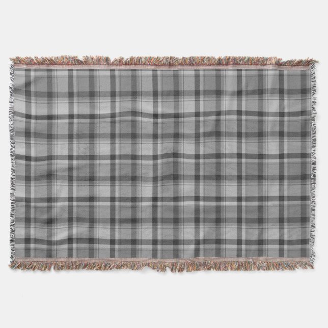 Couverture Imprimé Flanelle Grise, Plaid Jeté (Devant)
