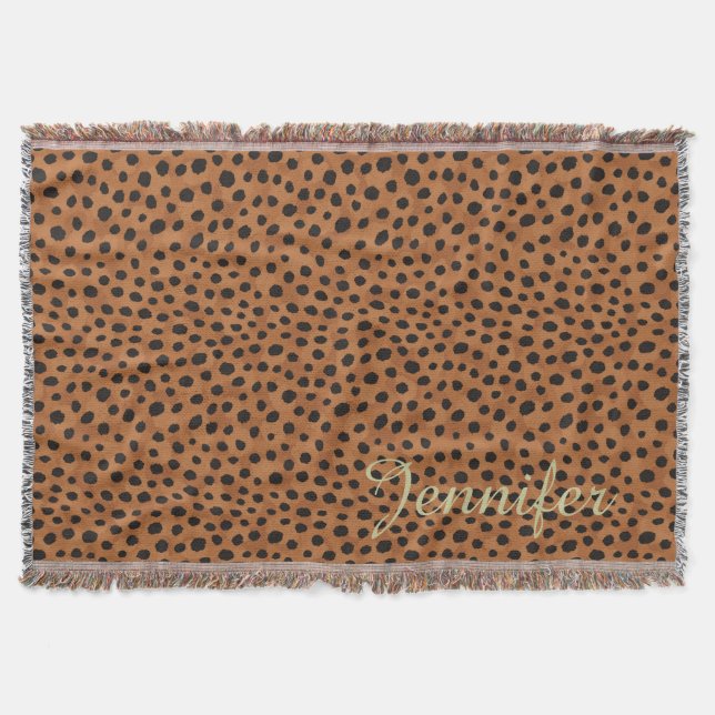 Couverture Imprimé guépard marron chic monogramme (Devant)