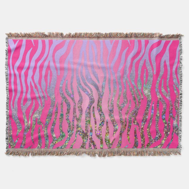 Couverture Imprimé Tigre Rose Pailleté Demi (Devant)