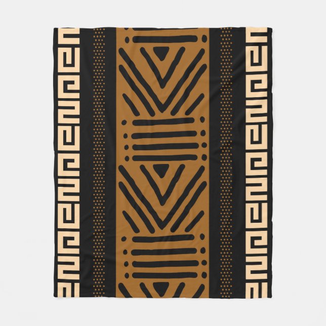 Couverture imprimée en tissu de boue africain (Devant)