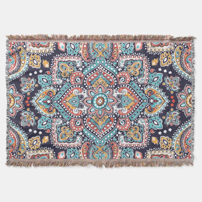 Couverture Indian Paisley : Motif ethnique mandala (Devant)
