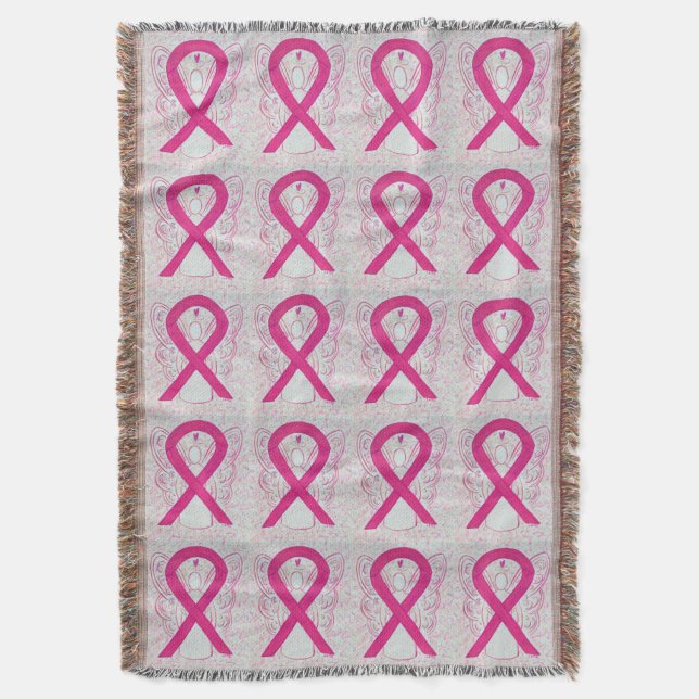 Couverture Inflammateur Cancer du sein Ruban Angel Blanche (devant Vertical)