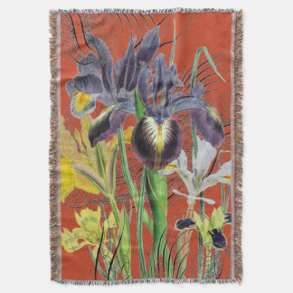 Couverture Iris Floral Imaginaire Rouge 2.0