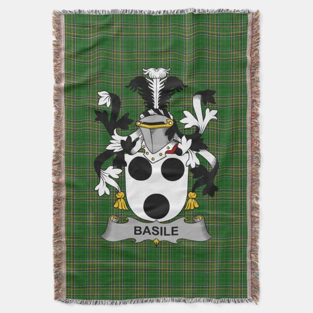 Couverture Irish Basile Manteau d'armoiries Famille Crest Irl (devant Vertical)
